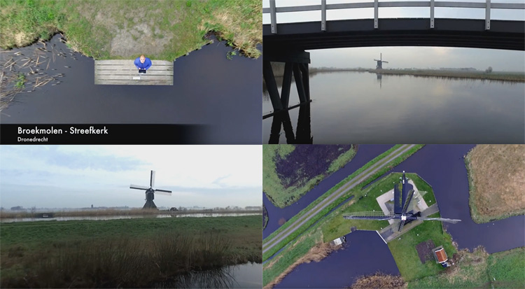 Broekmolen in Streefkerk gefilmd met DJI Inspire 1