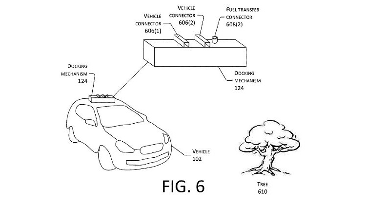 Amazon patenteert een drone die elektrische auto's oplaadt